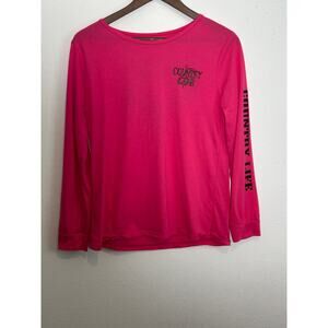 Women's Country Life Long Sleeve Shirt Pink with Camo Size S
